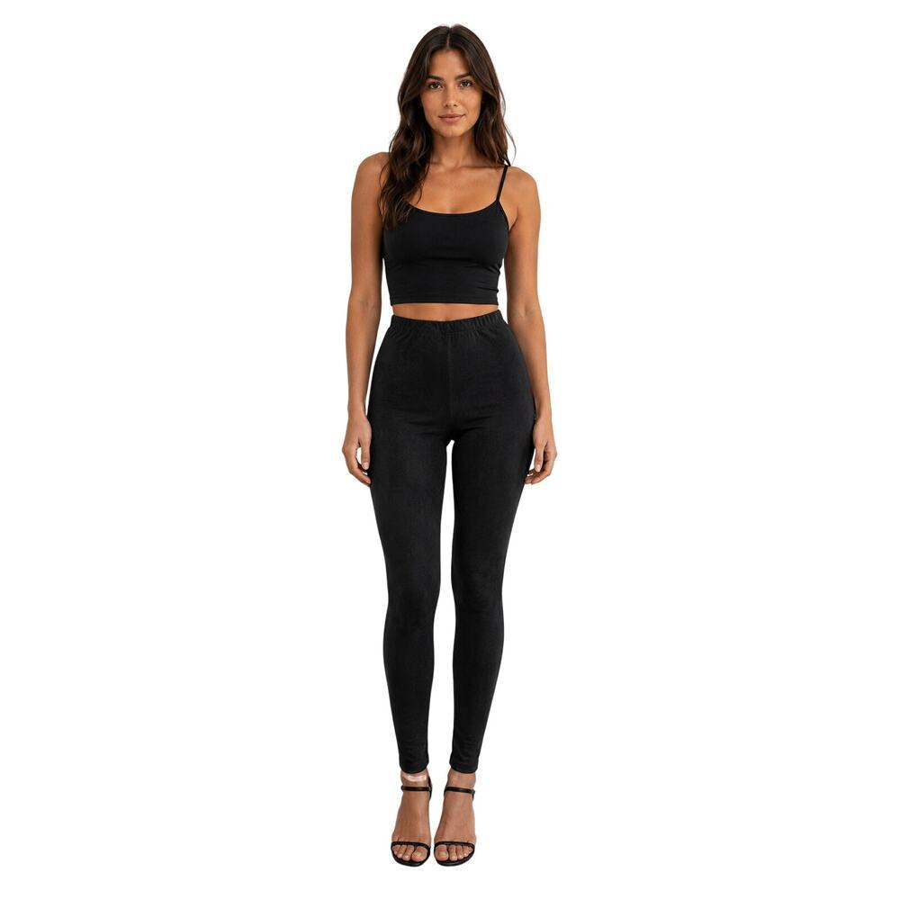 Wilfred free sz XS black faux suede high rise career business casual leggings
